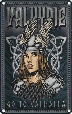 Produktbild von vianmo Blechschild 30x20 cm Valkyrie go to Valhalla Wiking Dekoration