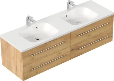 Produktbild von Badmöbel Waschplatz "Geant 160 cm" Eiche Gold
