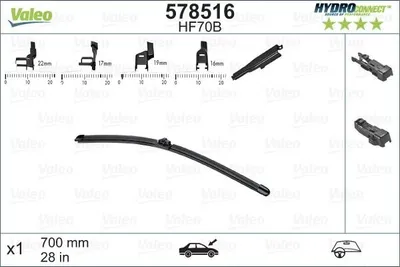 Produktbild von VALEO HYDROCONNECT Scheibenwischer Wischblatt für VW TOURAN (1T1, 1T2) Rahmenlos 700mm