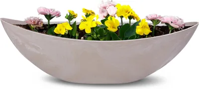 Immagine prodotto di Fioriera ovale grande 55 cm per esterni Ciotola decorativa sabbia beige