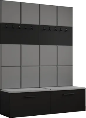 Produktbild von Masseno Garderobe-Set MODULO 161,2/204/40 cm Modern Garderobenschrank Schwarz