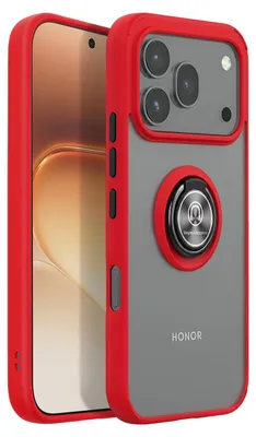 Immagine prodotto di Custodia per Honor 600 / 600 Pro con supporto ad anello e sistema di fissaggio magnetico, colore rosso