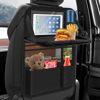 Produktbild von Auto Organizer, Autositz Organizer Große Rückenlehnenschutz Auto Kinder Multifunktional Wasserdicht Rücksitz Organizer mit Klapptisch