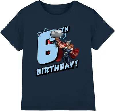 Produktbild von Thor - T-Shirt für Kinder - 6 Geburtstag TV3780 (152-158) (Marineblau)