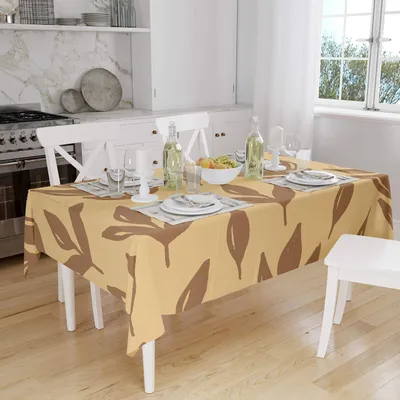 Tischdecke aus Polyester, wasserabweisend, 140x160 cm, braun