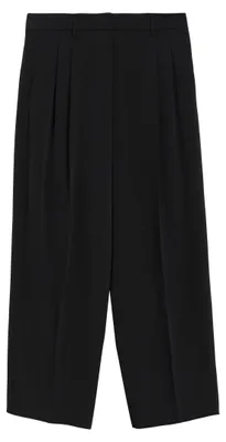 Produktbild von comma Bundfaltenhose Wide Leg knöchellang Grau/Schwarz Größe 44