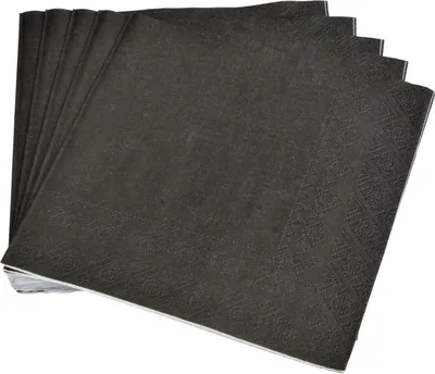 Image de 20 serviettes en papier 33 x 33 cm Tendance Uni noir