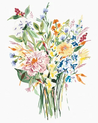 Produktbild von Zuty - Malen nach Zahlen - SOMMERBLUMENSTRAUSS (ALEXANDRIA GILBERT), 40x50 cm, mit Keilrahmen (bereits gespannt)