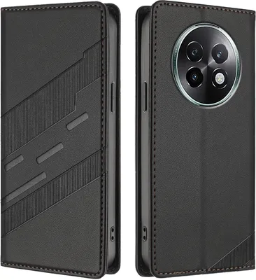 Immagine prodotto di Custodia per Realme 13+, custodia a portafoglio in Finto cuoio con slot per carte e funzione stand Schwarz
