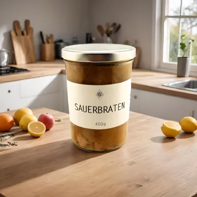 Produktbild von Sauerbraten im Glas – Metzgerei Guber – traditionell eingelegt & frisch gekocht