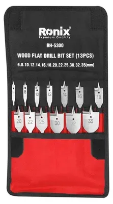 Produktbild von Holz-Flachbohrer-Set (13-teilig) (6,8,10,12,14,16,18,20,22,25,30,32,35)