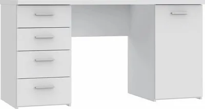 Produktbild von Furniture24 Schreibtisch 145 X 76 X 60 Cm Net106 Mt926-Z13M 4 Schubladen 1 Tür Weiß