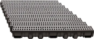 Produktbild von ScarMaxx 9m Entwässerungsrinne Bodenrinne A15 115 mm Stegrost Grau - 13x900x11,5cm