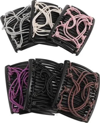 Produktbild von 6er-Pack magische Haarkämme für Damen, Zubehör, dehnbarer Doppelkamm, verstellbare elastische Haarspangen für dickes, lockiges, dünnes Haar