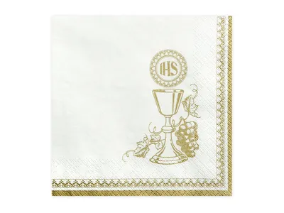Produktbild von Kelchservietten, weiß, 33 x 33cm (1 Packung / 20 Stk.)