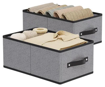 Image de Omgoods - Boîtes de rangement pliables avec poignées, lot de 2