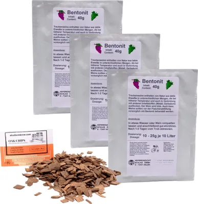 Produktbild von 3 x VINA Bentonit 40g Klärmittel - Weinklärung, Klärungsmittel, Weinklärmitte