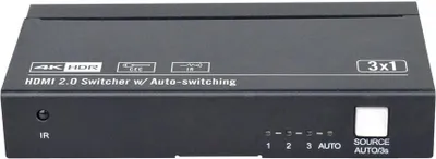 Produktbild von Vivolink VLSW131, HDMI, Schwarz, 60 fps, 3840 x 2160 Pixel, 4K Ultra HD, 105 mm