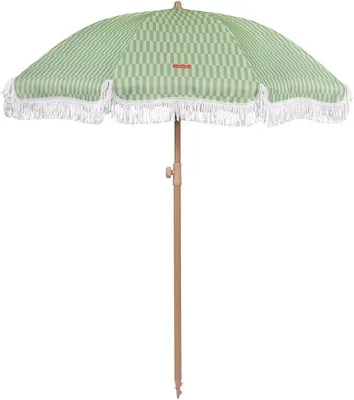 Image de Grand parasol, idéal pour la plage, la piscine, le jardin et le balcon, réglable en hauteur et en orientation, protection solaire UPF 50+, polyester, sac de transport inclus, 210 x 180 cm