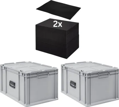 Produktbild von SuperSparSet 2x Eurobox NextGen Portable mit Rasterschaumstoff & Schaumstoffeinlage  Germany | HxBxT 33,5x40x60cm | 65 Liter | Eurobehälter, Transportbox, Transportbehälter, Stapelbehälter