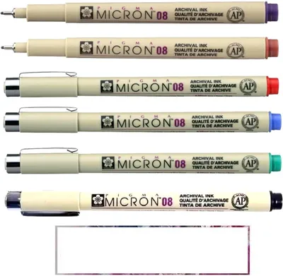Imagen del producto de Sakura PIGMA MICRON 08 - Set de 6 - Colores - Rotuladores de punta fina y 1 tarjeta
