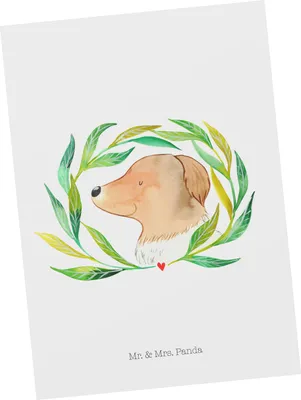 Produktbild von Mr. & Mrs. Panda Postkarte Hund Blumen - Weiß - Geschenk, Postkarten, Grußkarte, Ansichtskarten, Niedlich, Sprüche, Hundeliebe, Hunde, Ansichtskarte, Hundemama, bildkarte