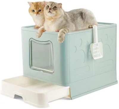 Image de Grande cage de transport pour chat, bleue, XL
