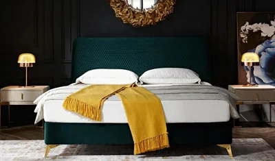 Produktbild von Bett 180x200cm Textil Schlafzimmer Möbel Luxury Moderne Betten Design Bett Samt