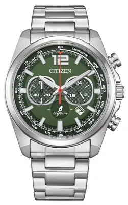 Produktbild von Citizen CA4640-50X Eco-Drive Chronograph Herrenuhr Stahl/Grün