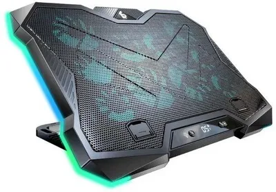 Image de Support de refroidissement pour ordinateur portable, 10 ventilateurs silencieux, RGB, 12 à 18 pouces