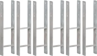 Image de Piquets de clôture 6 pcs Argenté 14x6x60 cm Acier galvanisé