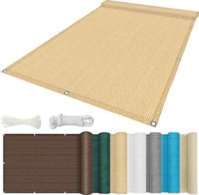 Image de Brise-vue de jardin - Brise-vue de balcon - Pour préserver votre intimité - En HDPE résistant aux intempéries - 90 x 700 cm - Jaune