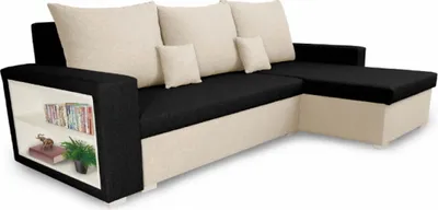 Produktbild von Ecksofa mit Schlaffunktion SAM1 - Schwarz/Creme