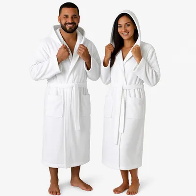 Produktbild von Betz Bademantel Frottee mit Kapuze  TEDDY Farbe - weiß für Herren und Damen 100%Baumwolle Saunabademantel - langer Bademantel - Saunamantel -685349000