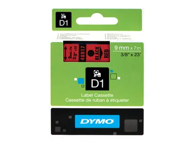 Immagine prodotto di DYMO D1 Schriftband 9mmx7.0m schwarz->rot