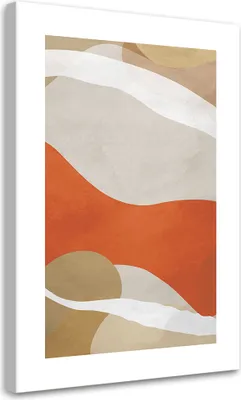 Produktbild von Leinwandbild Abstrakte Linien und Formen im Boho-Stil 70x100 Feeby Orange bild für die wand bereit zum aufhängen