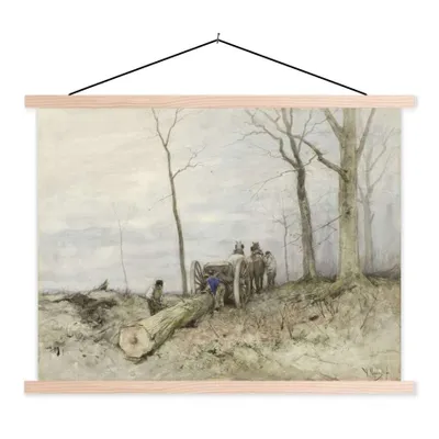 Produktbild von MuchoWow® Textilposter Das Karussell - Gemälde von Anton Mauve 120x90 cm mit holzfarbenen Rahmen - Magnetisch
