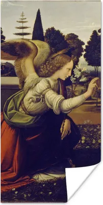 Produktbild von MuchoWow® Poster Die Verkündigung von Leonardo - Leonardo da Vinci 80x160 cm - Kinderzimmer