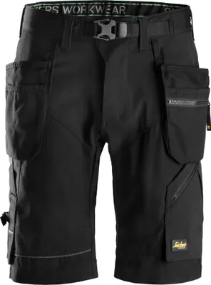 Produktbild von Snickers FlexiWork Arbeitsshorts m. Holstertaschen Schwarz-48