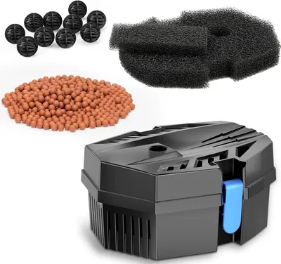 Productafbeelding van Vijverfilterset voor kleine tuinvijvers, met filtermatten en biokogels, voor buitenvijver