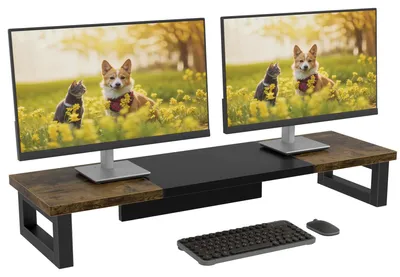 Obrázek produktu pro Dvojitý stojan na monitory - 91x26 cm, ergonomický a úsporný