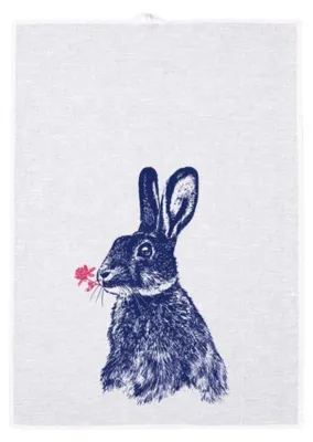 Produktbild von Frohstoff Geschirrtuch Glückshase Hase Blau