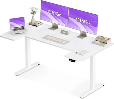 Imagen del producto de Escritorio de altura ajustable con función de memoria, 140x70 cm, color blanco