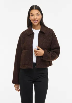 Produktbild von VILA Kurzjacke Reißverschluss Unifarben Langarm Elegant Größe: 40