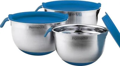 Immagine prodotto di Set di 3 contenitori in acciaio inossidabile, 3-2,5-2 L, con base antiscivolo