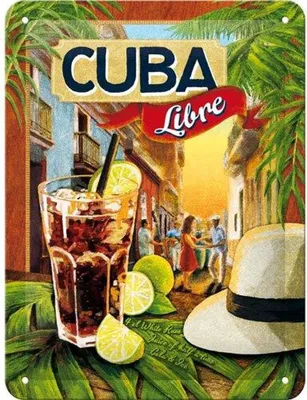 Produktbild von Nostalgic-Art - Blechschild 15x20 cm - Open Bar - Cuba Libre