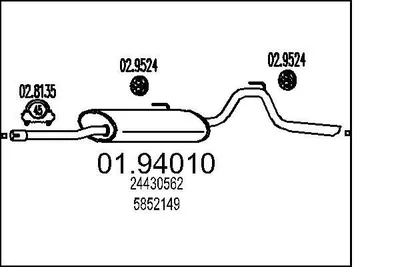 Produktbild von MTS 01.94010 Endschalldämpfer für OPEL AGILA (A) (H00) Auspuff