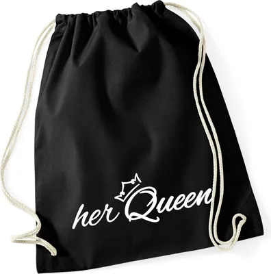 Produktbild von Huuraa Turnbeutel her Queen Krone 12 Liter Black Baumwolle Rucksack Geschenkidee