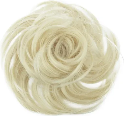 Produktbild von Haarteil Haardonut Brautfrisur Hochgesteckt Voluminös Leicht Gewellt Dutt Platinblond G16B