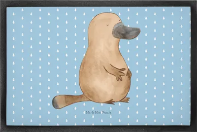 Produktbild von Mr. & Mrs. Panda Schmutzfangmatte Schnabeltier Mut 50 x 75 cm - Blau Pastell - Geschenk, Meer, Fußabstreifer, Arbeit, fußmatte, Schmutzfänger, Fussmatte, Bodenvorleger